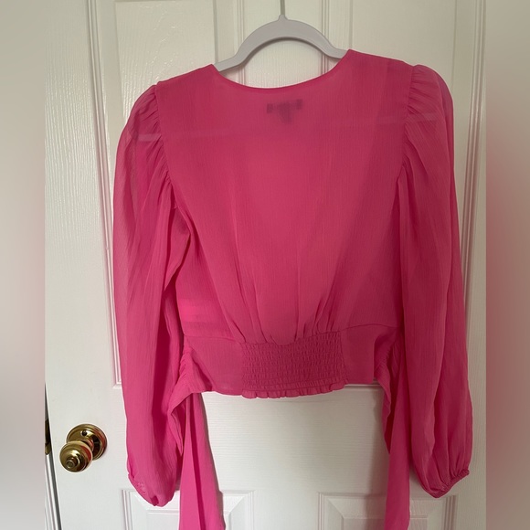 Hot pink Express tie-front blouse in XS - Picture 8 of 8